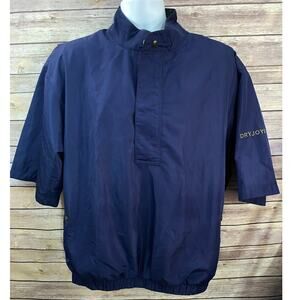 Dryjoys by Footjoy Short Sleeve Wind Shirt Jacket Pullover Size M Blue
